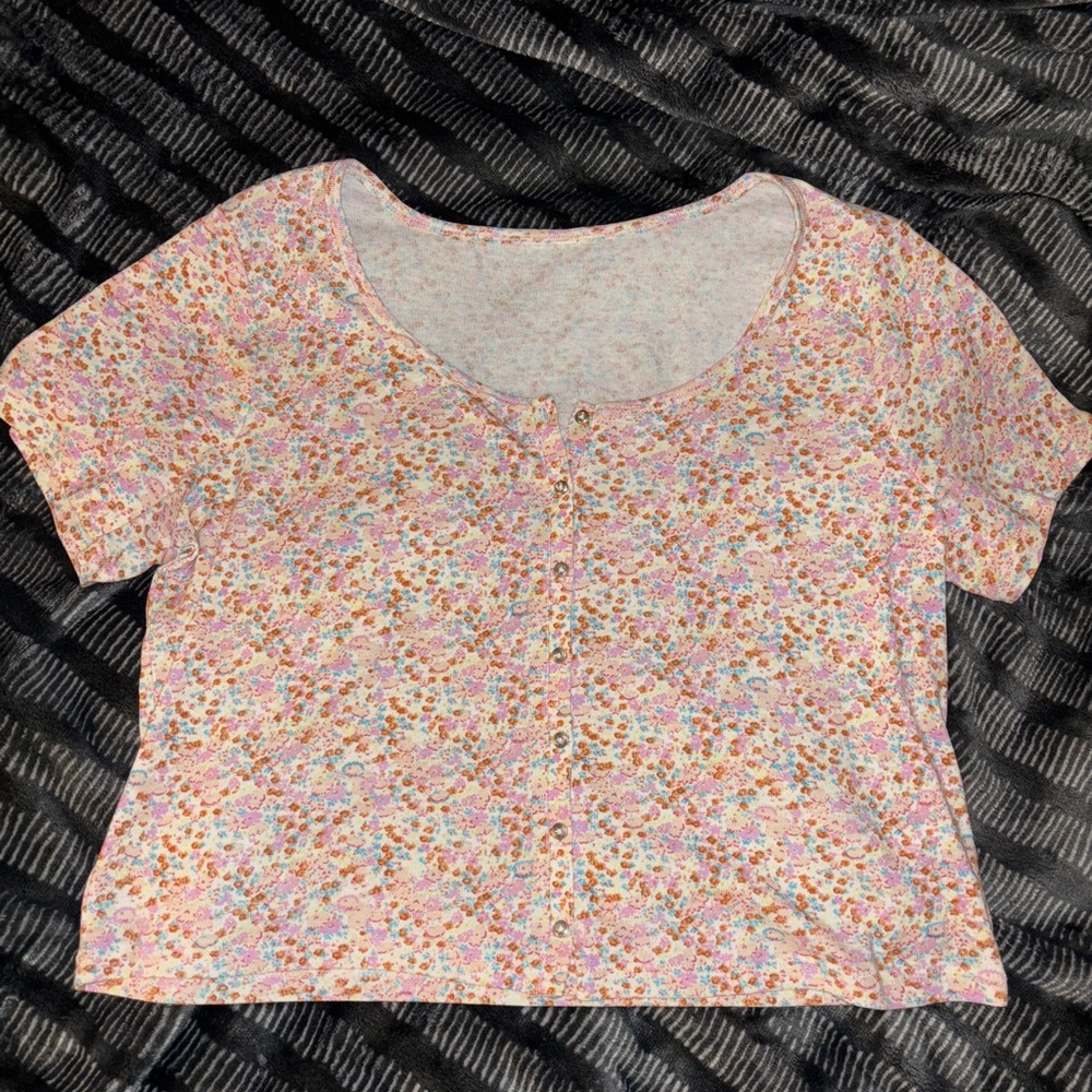 Nordstrom floral button down mini tee